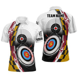 Maxcorners Personalized Maryland Flag 3D Target Archery Shirts For Men Custom Patriotic Archery Team Jerseys