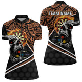 Maxcorners Personalized Skull Dartboard Fire Tribal Dart Shirts For Women Custom Darts Team Shirt Dart Jerseys