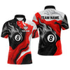 Maxcorners Personalized Black, Red And White 8 Ball Flame Billiard Shirt For Men Custom Pool Team Jerseys LM2206