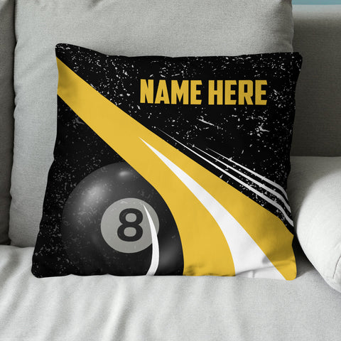 Maxcorners Personalized Grunge Yellow Black Billiard Pillows