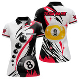 Maxcorners Personalized Billiard 8 Ball & 9 Ball Pool Shirts For Men And Women Custom Billiard Team Jerseys | Red