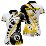 Maxcorners Personalized Billiard 8 Ball & 9 Ball Pool Shirts For Men And Women Custom Billiard Team Jerseys | Yellow