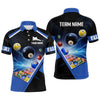 Maxcorners Customized Blue Thunder Lightning Strike Billiard Shirt For Men&  Women, Billiard Team Shirt Pool Jerseys
