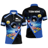 Maxcorners Customized Blue Thunder Lightning Strike Billiard Shirt For Men&  Women, Billiard Team Shirt Pool Jerseys