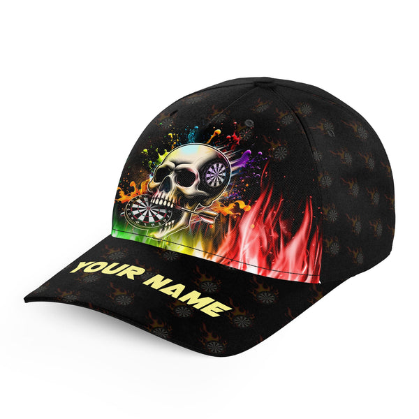 Maxcorners Darts Funny 3D Skull Baseball Customized Name 3D Cap