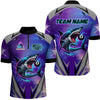 Maxcorners Personalized Shark 8 Ball Pool Billiard Shirt For Men Custom Purple Blue Billiard Team Jersey LM1307