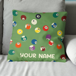 Customized Billiard Balls Full Printing Green Pillow For Billiard Lover