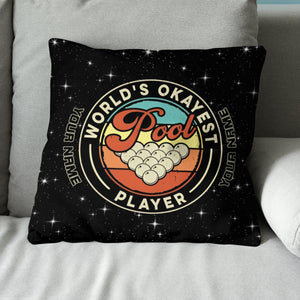 Funny Billiard Games Custom Vintage Pillow, Billiards Decorative Pillows