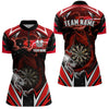 Maxcorners Personalized Dragon Dart Shirts For Women – Custom Thunder Red Darts Team Jerseys Polo & Quarter Zip