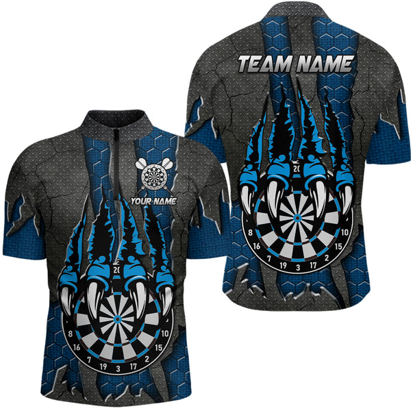 Maxcorners Funny Claw Blue Darts Board Darts Jersey Customized Name, Team Name 3D Shirt Unisex