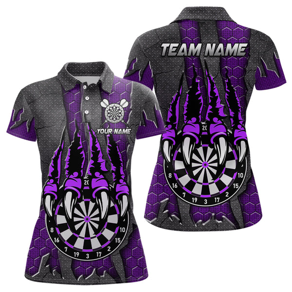 Maxcorners Funny Claw Purple Darts Board Darts Jersey Customized Name, Team Name 3D Shirt Unisex