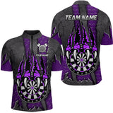 Maxcorners Funny Claw Purple Darts Board Darts Jersey Customized Name, Team Name 3D Shirt Unisex