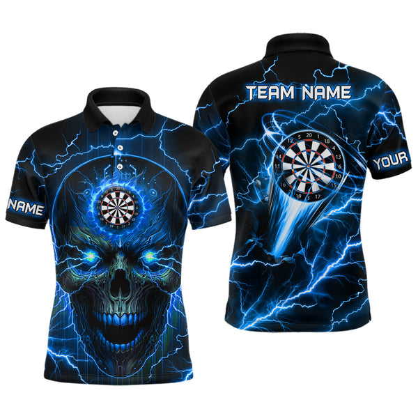 Personalized Blue Darts Skull Men Flash Men Dart Polo Shirts