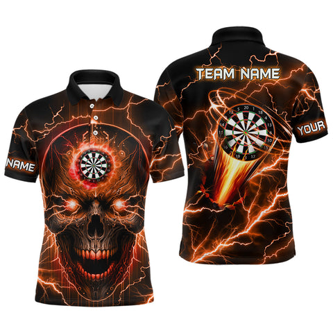 Personalized Orange Darts Skull Men Flash Men Dart Polo Shirts