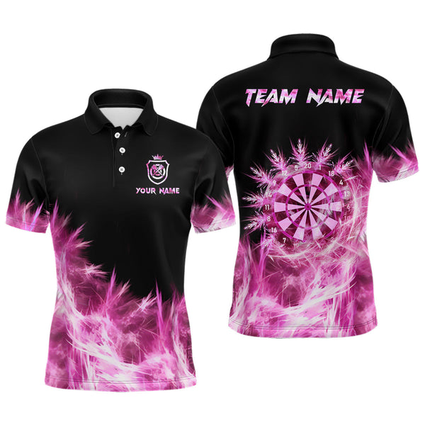 Maxcorners Icy Pink Light Darts Polo & Quarter Zip Shirts Custom Dart Shirts For Team Darts Jerseys