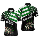 Maxcorners Personalized Us Flag St Patrick Day Dart Shirts For Men & Women Custom Patriotic Shamrock Darts Jerseys