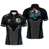Maxcorners Personalized Holographic Billiard 8 Ball & 9 Ball Pool Polo, 1/4 Zip For Men, Billiard Team Jersey LM3006