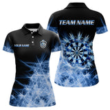 Maxcorners Blue Icy Light Mens Darts Polo Shirts Custom Dart Shirts For Team Darts Jerseys