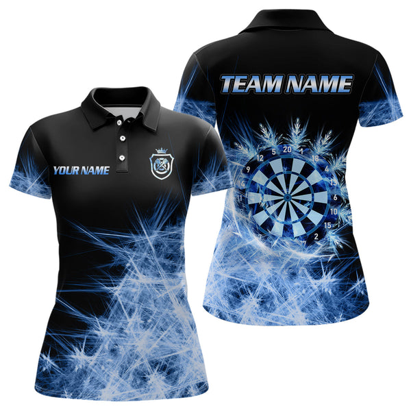 Maxcorners Blue Icy Light Mens Darts Polo Shirts Custom Dart Shirts For Team Darts Jerseys
