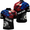 Maxcorners Personalized Glowing American Flag Billiard Shirt For Men Custom Patriotic 8 Ball Pool Team Jersey LM3006