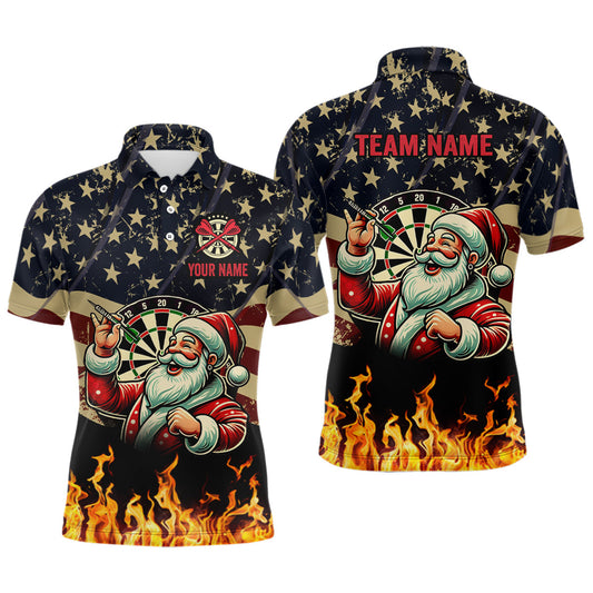 Maxcorners Funny Christmas Santa Playing Darts Jersey Multicolor Option Customized Name, Team Name 3D Shirt