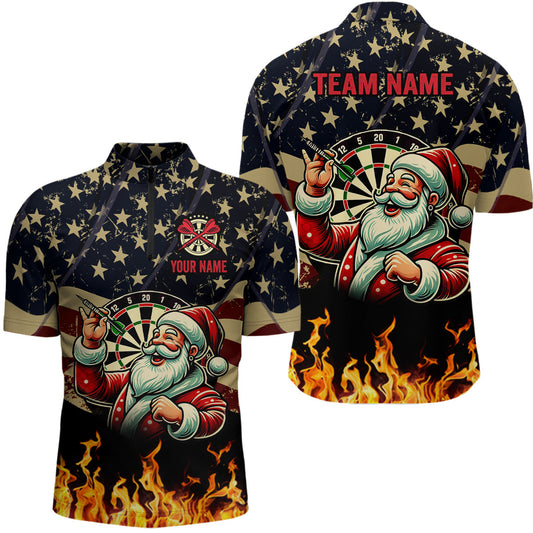 Maxcorners Funny Christmas Santa Playing Darts Jersey Multicolor Option Customized Name, Team Name 3D Shirt