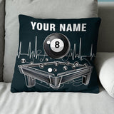 Funny Billiard Table Custom Black Pillows, Personalized Billiard Gifts