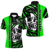 Maxcorners Personalized Green 8 Ball Skull Billiard Shirt For Men Custom Pool Team Jersey, Billiard Outfit MT2407