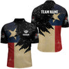 Maxcorners Personalized Retro Texas Flag Billiard Shirts For Men Custom Patriotic Billiard Jerseys Uniform
