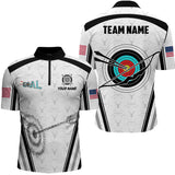 Maxcorners Personalized Name Archery Polo Shirts For Men Custom Archery 3D Target Shirts, Archery Jerseys