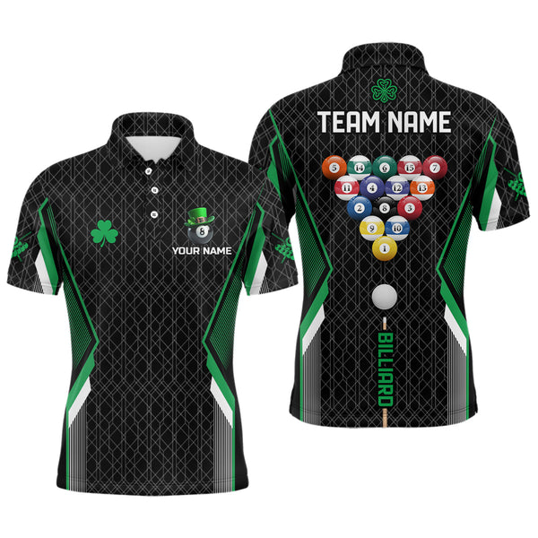 Maxcorners Billiards St Patrick Day Lucky Shirts Men And Women Billiard Polo & 1/4 Zip Shirts Billiard Team Jerseys