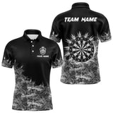 Maxcorners Icy Grey Light Mens And Women Darts Polo Shirts Custom Dart Shirts For Team Darts Jerseys