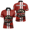 Maxcorners Personalized Red Funny Car Dart Shirts For Men Custom Darts Team Jerseys Polo & Quarter Zip LM1506