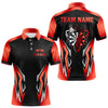 Maxcorners Black And Red Crown Darts Shirt For Men Custom Darts Jerseys Team Polo & Quarter Zip Uniform  LM0607