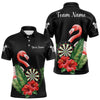Maxcorners Personalized Tropical Flamingo Darts Shirt For Men, Funny Darts Jerseys Custom Darts Gifts LM0607