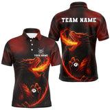 Maxcorners Personalized Flame Dragon 8 Ball Billiard Shirt For Men Custom Red Pool Team Jersey Polo, 1/4 Zip MT2407