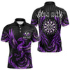 Maxcorners Personalized Phoenix Dartboard Wings Men's Dart Shirts Custom Black And Purple Darts Team Jerseys LM3006