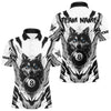 Maxcorners White Black 8 Ball Pool Wolf Billiard Shirts For Men Custom Billiard Jerseys Team Polo & 1/4 Zip LM0706