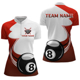 MaxCorners Billiard Red Tournament Sport Customized Name, Team Name 3D Polo Shirt For Women