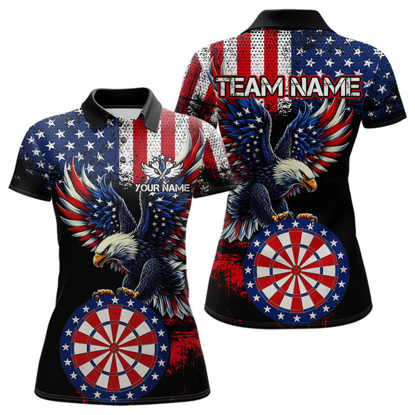 Maxcorners Personalized Patriotic Eagle Dartboard Jersey For Men Custom American Flag Darts Team Shirt MT0609