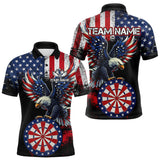 Maxcorners Personalized Patriotic Eagle Dartboard Jersey For Men Custom American Flag Darts Team Shirt MT0609