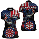 Maxcorners Personalized Patriotic Eagle Dartboard Jersey For Men Custom American Flag Darts Team Shirt MT0609