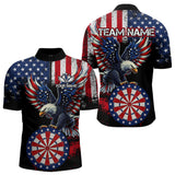 Maxcorners Personalized Patriotic Eagle Dartboard Jersey For Men Custom American Flag Darts Team Shirt MT0609