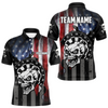 Maxcorners Personalized Funny Skull American Flag Dart Shirt For Men Custom Patriotic Darts Team Jerseys LM1506