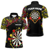 Maxcorners Personalized Graffiti Dart Shirt For Men Custom Funny Darts Jersey Team Polo & Quarter Zi LM2206