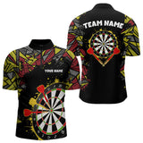 Maxcorners Personalized Graffiti Dart Shirt For Men Custom Funny Darts Jersey Team Polo & Quarter Zi LM2206