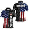 Maxcorners Grunge Retro US Flag Custom Dart Shirt With Pocket For Men Team Dart Jerseys LM263