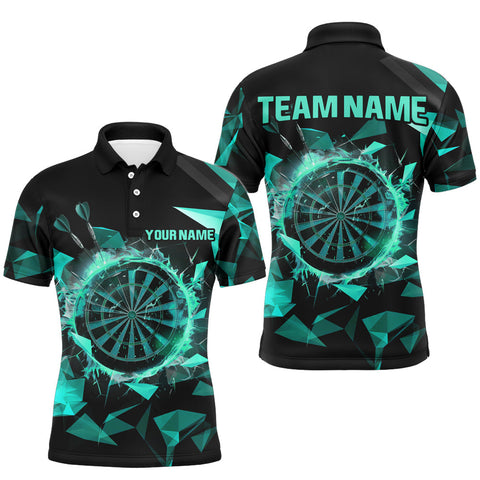 MaxCorners Dart Broken Glass Customized Name, Team Name 3D Polo Shirt For Men