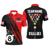 Maxcorners 8 Ball Pool Crown Red Billiard Jersey Customized Name, Team Name 3D Shirt