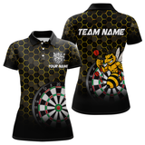 Maxcorners Funny Bee Hexagon Dart Shirts For Men– Custom Darts Team Polo & Quarter Zip Jerseys